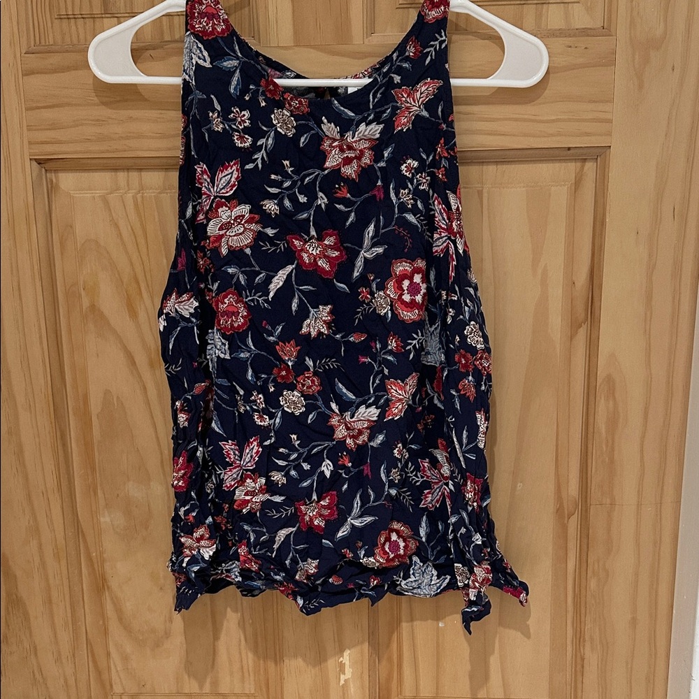 Old Navy Floral Tank Top - Navy and Red